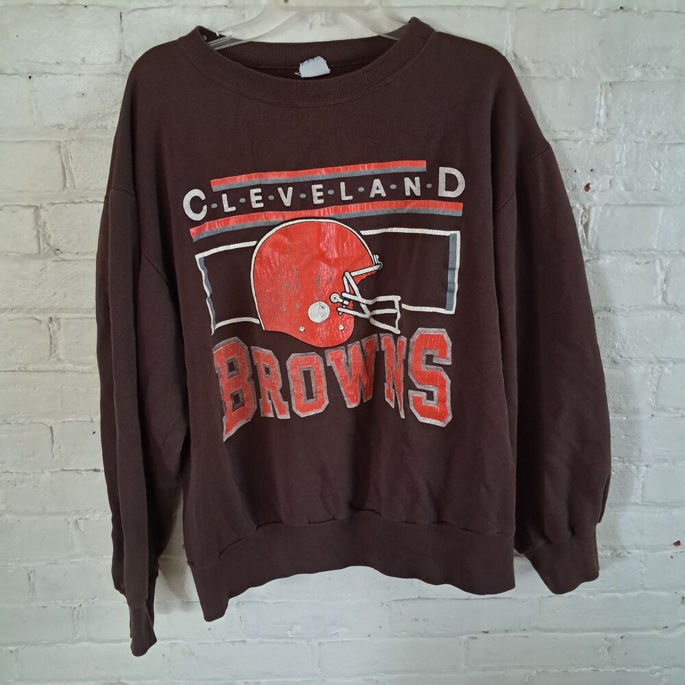 Vintage Cleveland Browns Crew Neck Sweatshirt Mens Estimated Sz XL